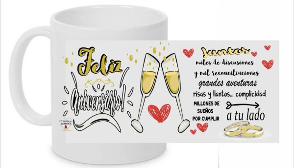 TAZA FELIZ ANIVERSARIO