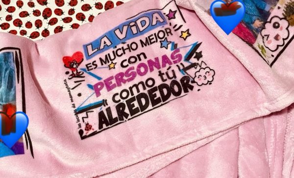 MANTA PERSONALIZADA COLOR ROSA PASTEL