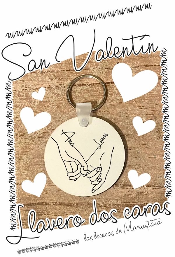 LLAVERO SAN VALENTIN MANOS Y FOTO