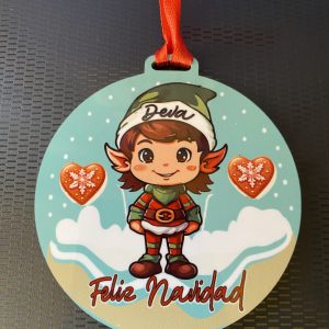 ADORNO BOLA ELFO CON NOMBRE